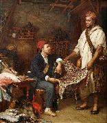 John Evan Hodgson The french naturalist in Algiers oil painting